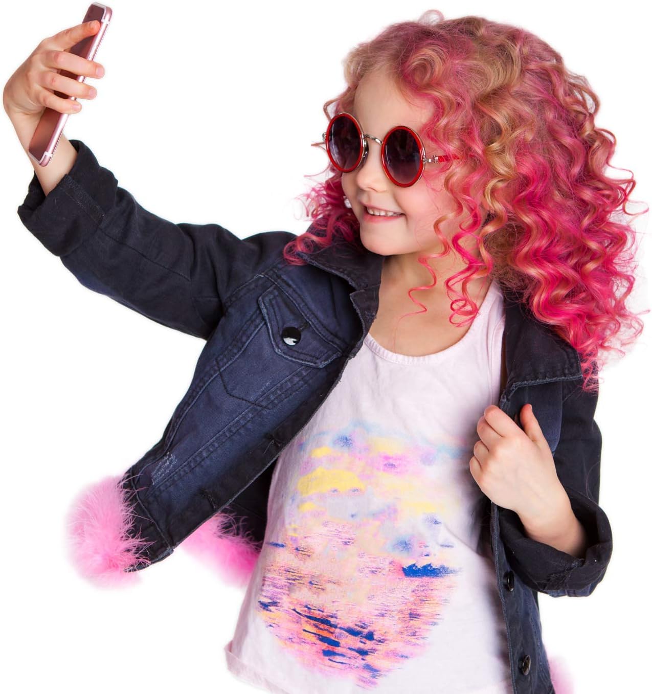Desire Deluxe Hair Chalk Gift for Girls - 10 Temporary Non-Toxic Easy Washable Hair Dye Colourful, Metallic, Glitter Pens - Great Games Birthday Girls