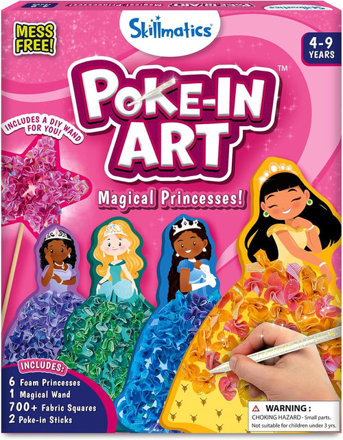 Skillmatics Poke-in Art - Magical Princesses, Mess-Free Fun for Kids, DIY Sewing Craft Kits, Creative Activity, Christmas Gifts for Girls & Boys Ages 4, 5, 6, 7, 8, 9
