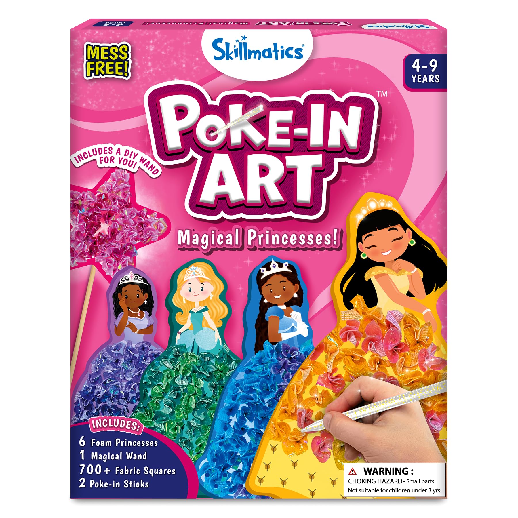Skillmatics Poke-in Art - Magical Princesses, Mess-Free Fun for Kids, DIY Sewing Craft Kits, Creative Activity, Christmas Gifts for Girls & Boys Ages 4, 5, 6, 7, 8, 9
