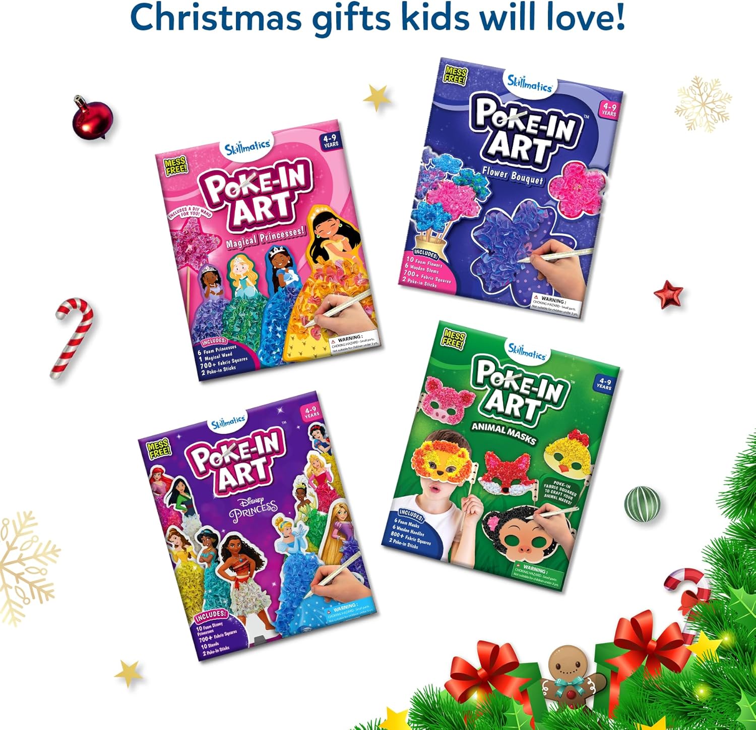 Skillmatics Poke-in Art - Magical Princesses, Mess-Free Fun for Kids, DIY Sewing Craft Kits, Creative Activity, Christmas Gifts for Girls & Boys Ages 4, 5, 6, 7, 8, 9