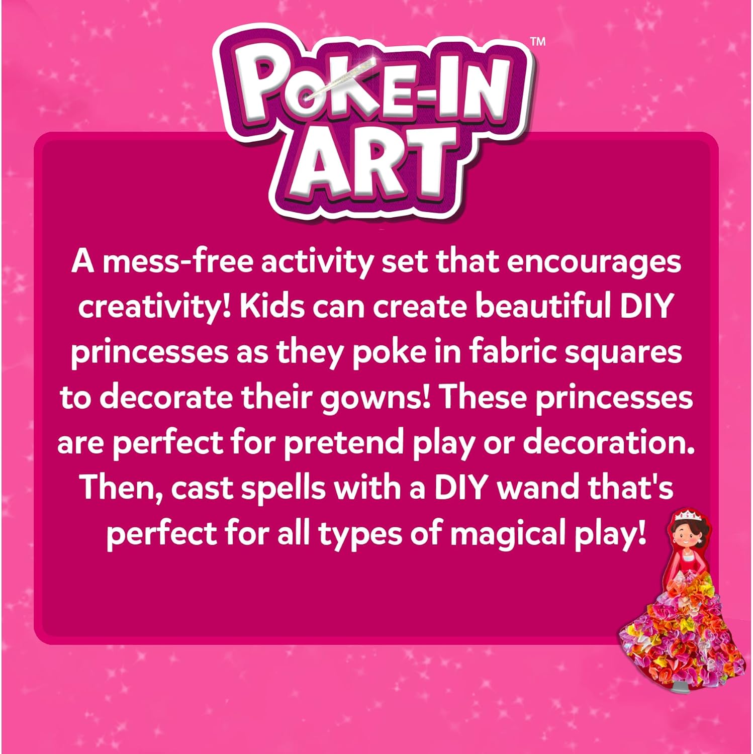 Skillmatics Poke-in Art - Magical Princesses, Mess-Free Fun for Kids, DIY Sewing Craft Kits, Creative Activity, Christmas Gifts for Girls & Boys Ages 4, 5, 6, 7, 8, 9